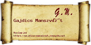 Gajdics Manszvét névjegykártya